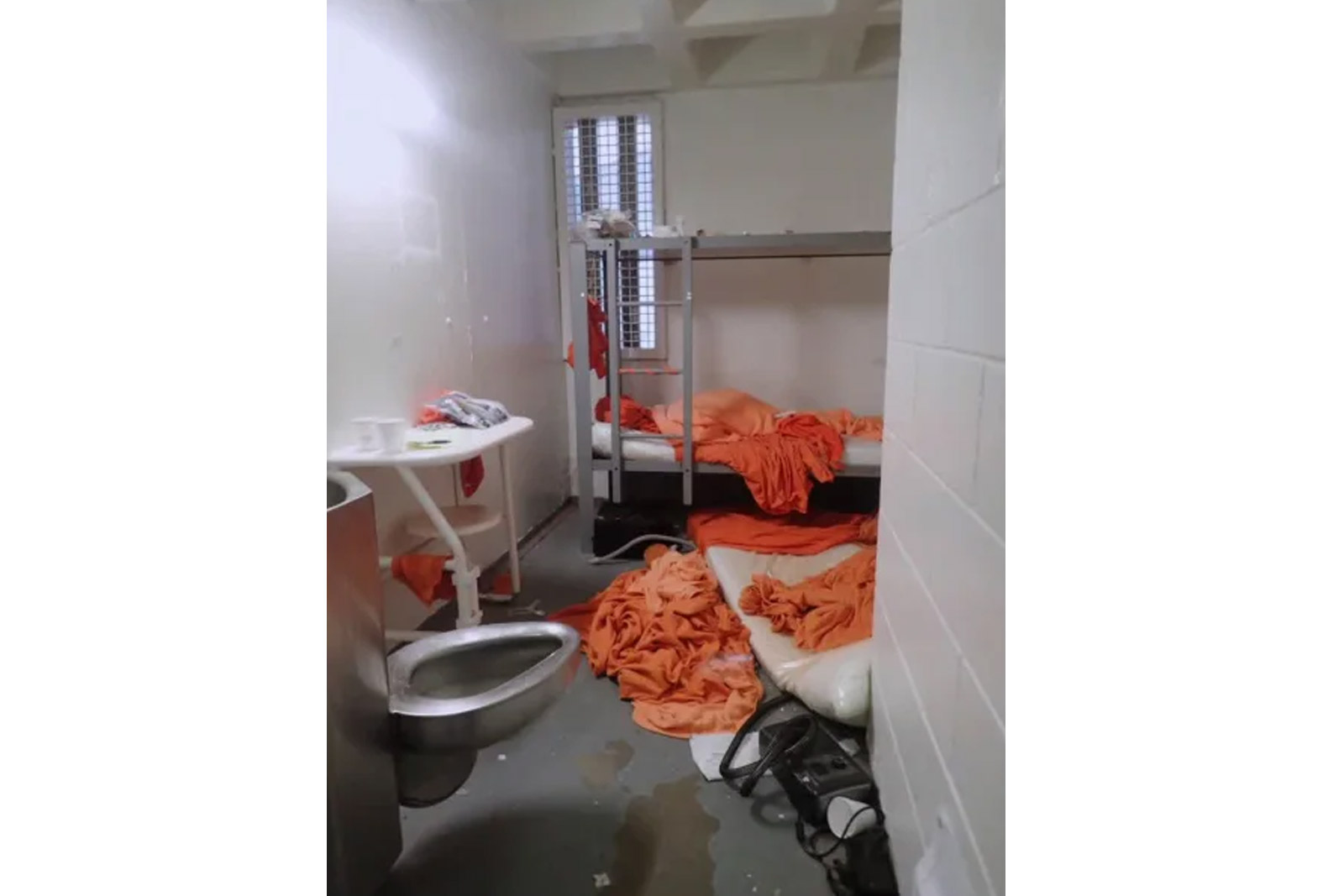 Exterior of Jeffrey Epstein’s prison cell after the death of the convicted sex trafficker.