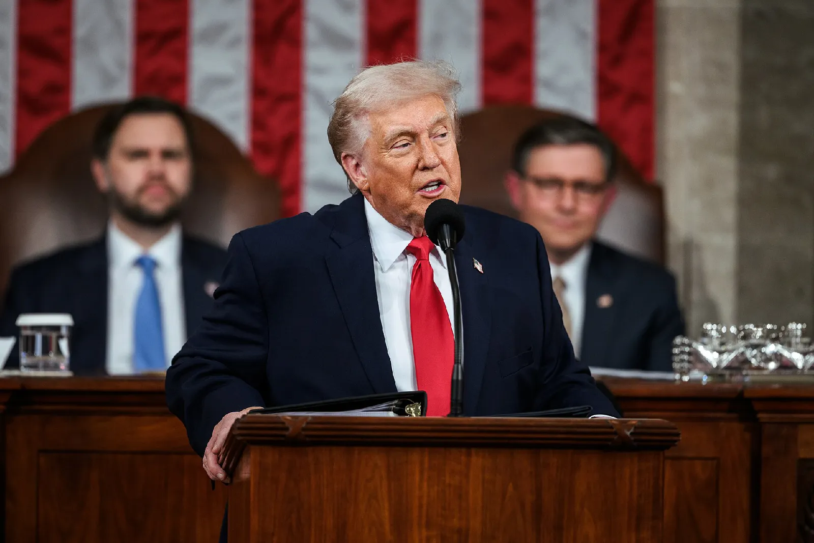 Donald Trump addressing congress at Capitol Hill.