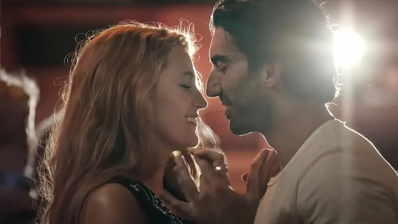 Blake Lively and Justin Baldoni in a scene from ‘It Ends With Us,’ the film at the center of the controversy.